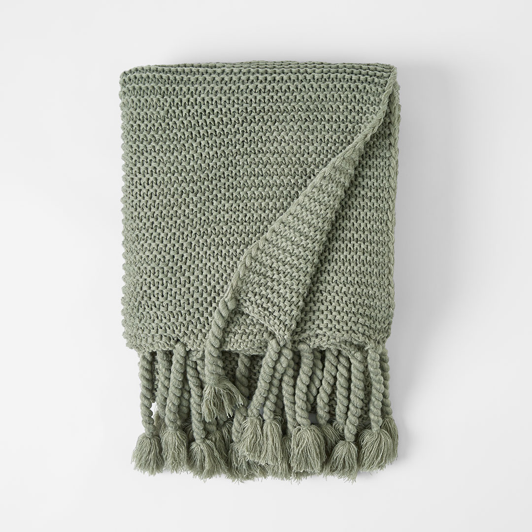 Buy Chunky Throws Pale Sage Online Bed Bath N' Table