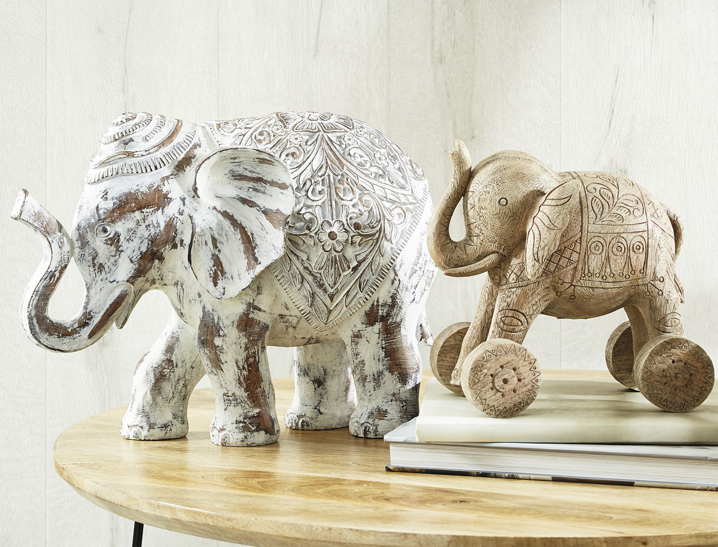 Buy Carved Decoration Elephant On Wheels Online Bed Bath