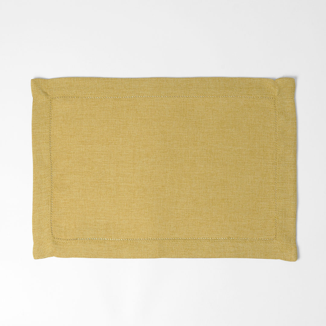 Buy Carlisle Hemstitch Placemats - Mustard Online | Bed Bath N' Table