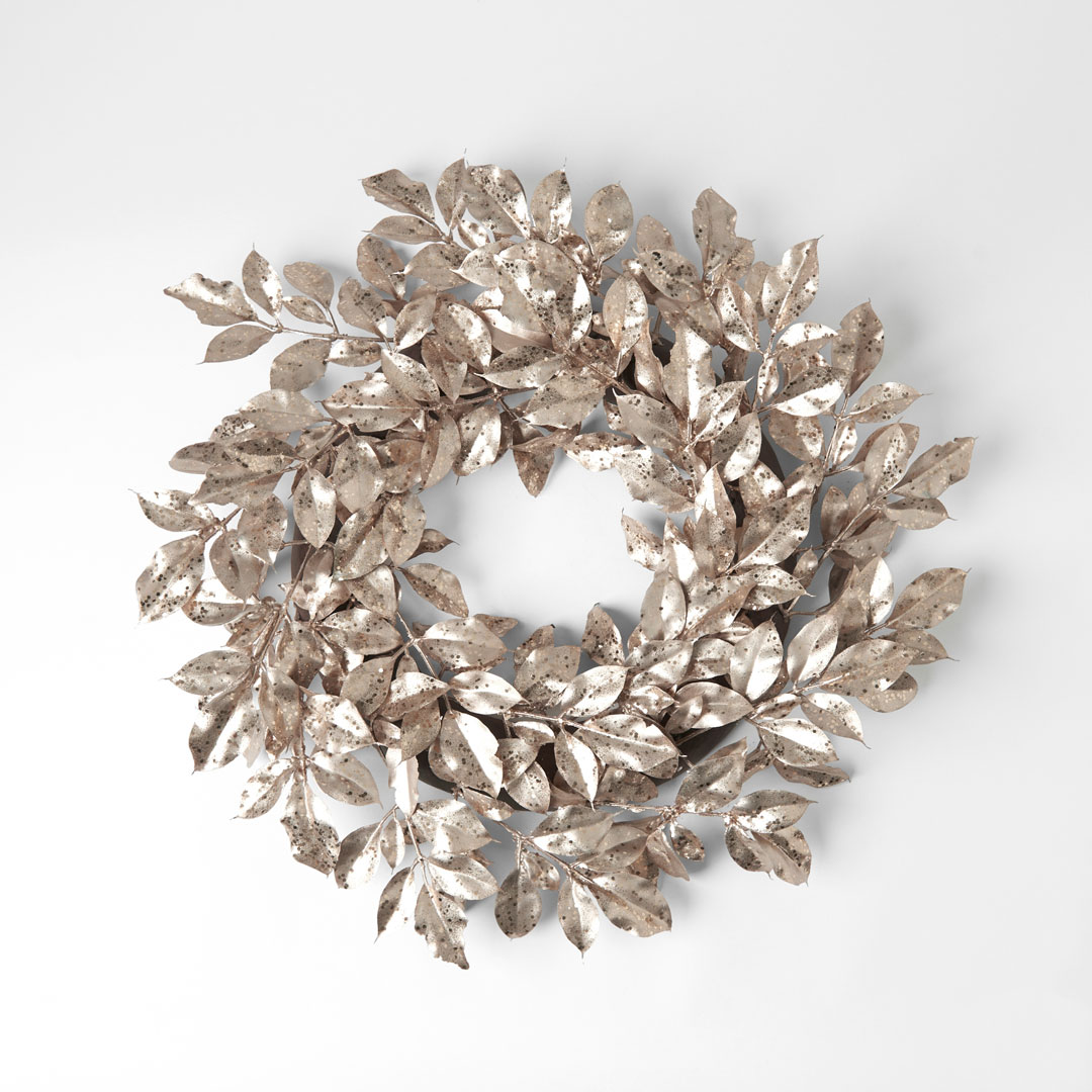 Metallic Leaf Wreath Bed Bath N' Table