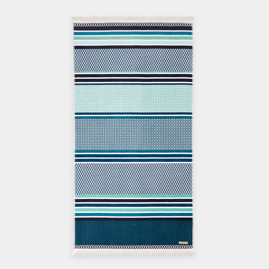 Buy Malta Beach Towel Aqua/Teal Online Bed Bath N' Table