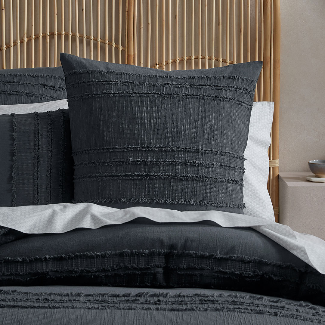 Buy Dakota Quilt Cover - Charcoal Online | Bed Bath N' Table