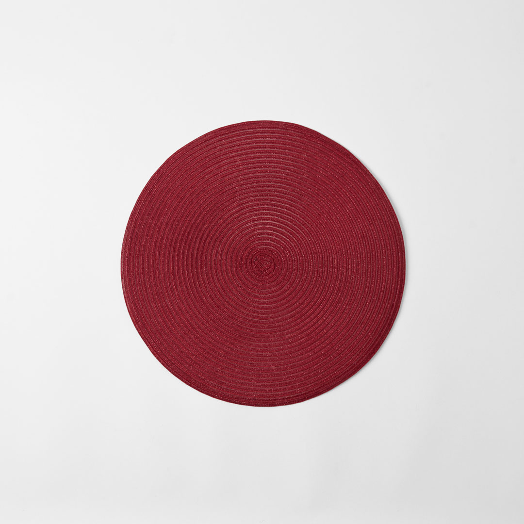 Buy Metallic Round Placemat Set Of 6 38cm Red Online Bed Bath N' Table