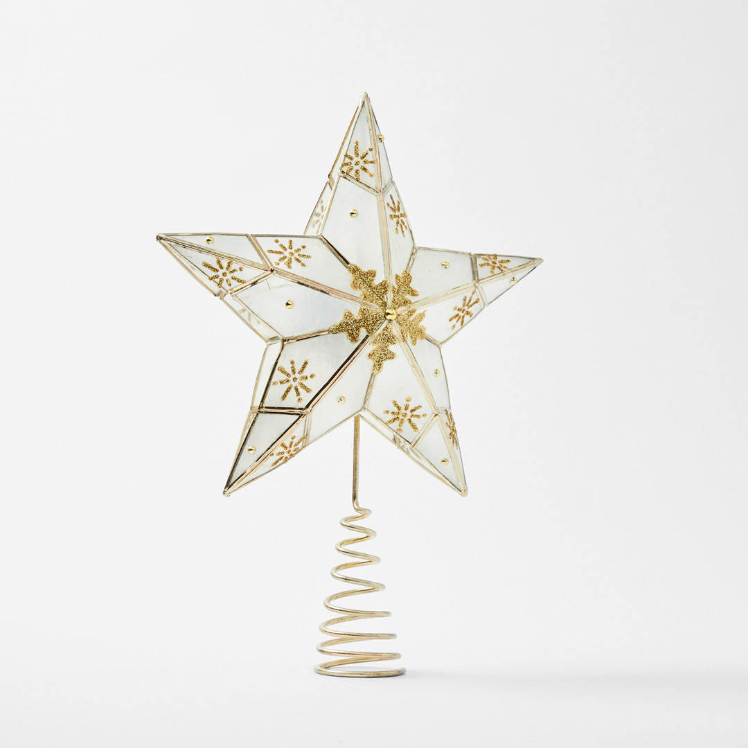 Buy Capiz Star Glitter Tree Topper Online Bed Bath N' Table