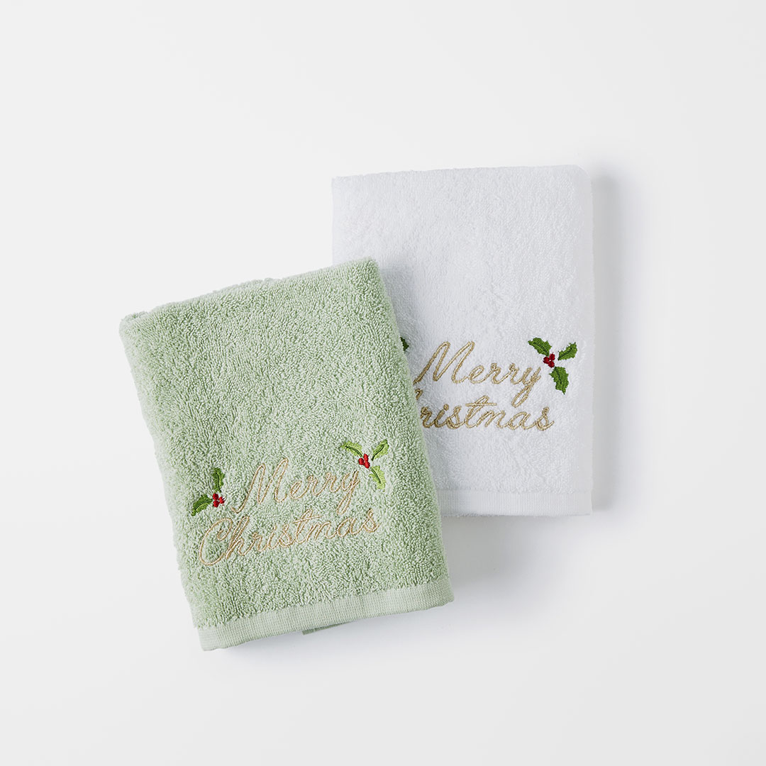 Buy Merry Christmas Hand Towel Set Of 2 Online Bed Bath N' Table