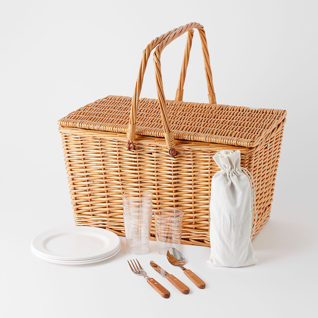 Shop Delaney Wicker 4 Person Picnic Basket Online Bed Bath N' Table