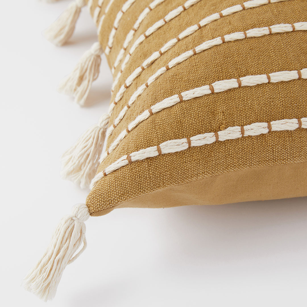 Buy Zuri Cushion Mustard Online Bed Bath N' Table