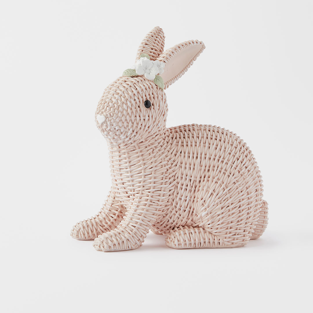 Shop Rattan Bunny With Flower Online | Bed Bath N' Table