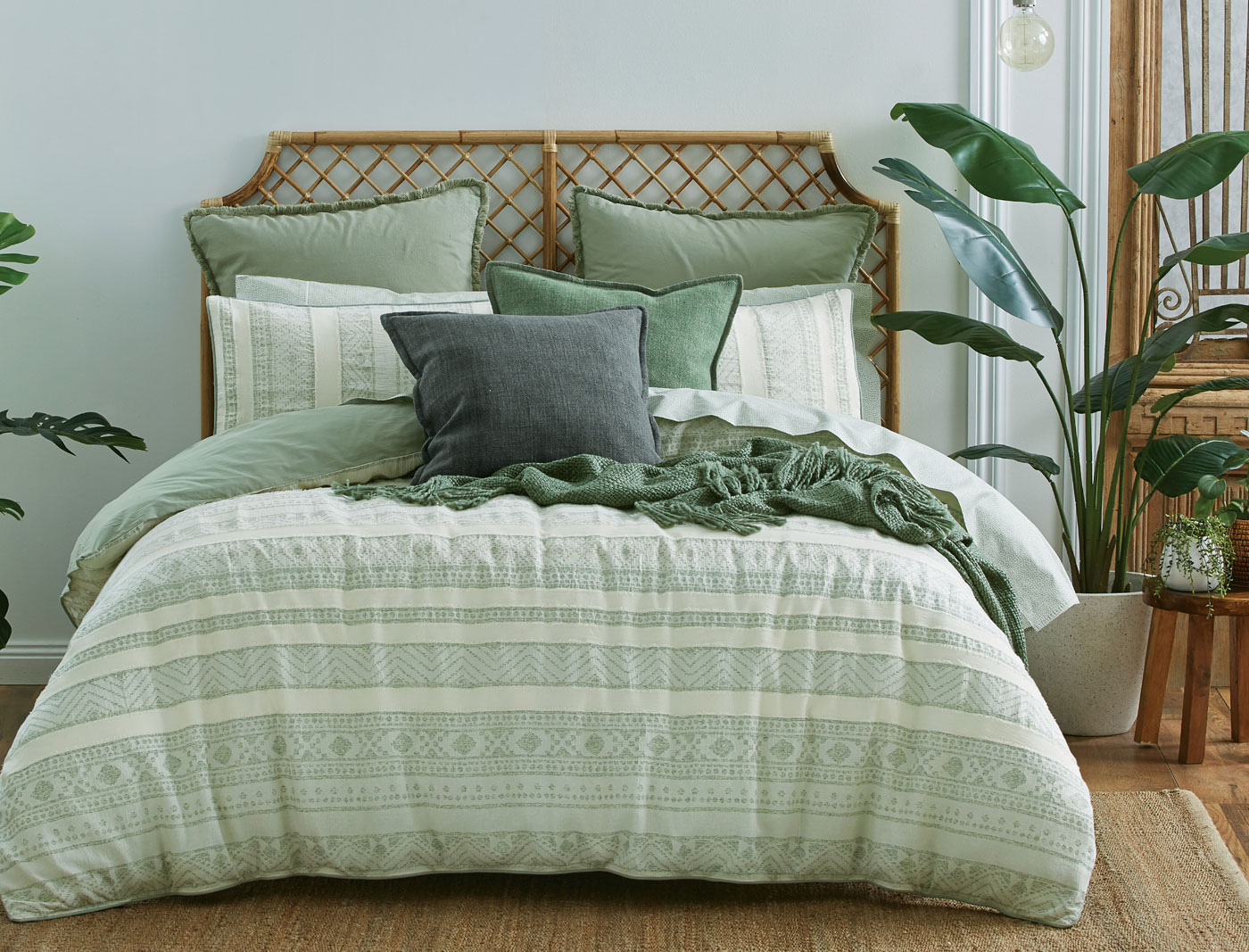 Bergman Quilt Cover - Sage Green| Bed Bath N' Table