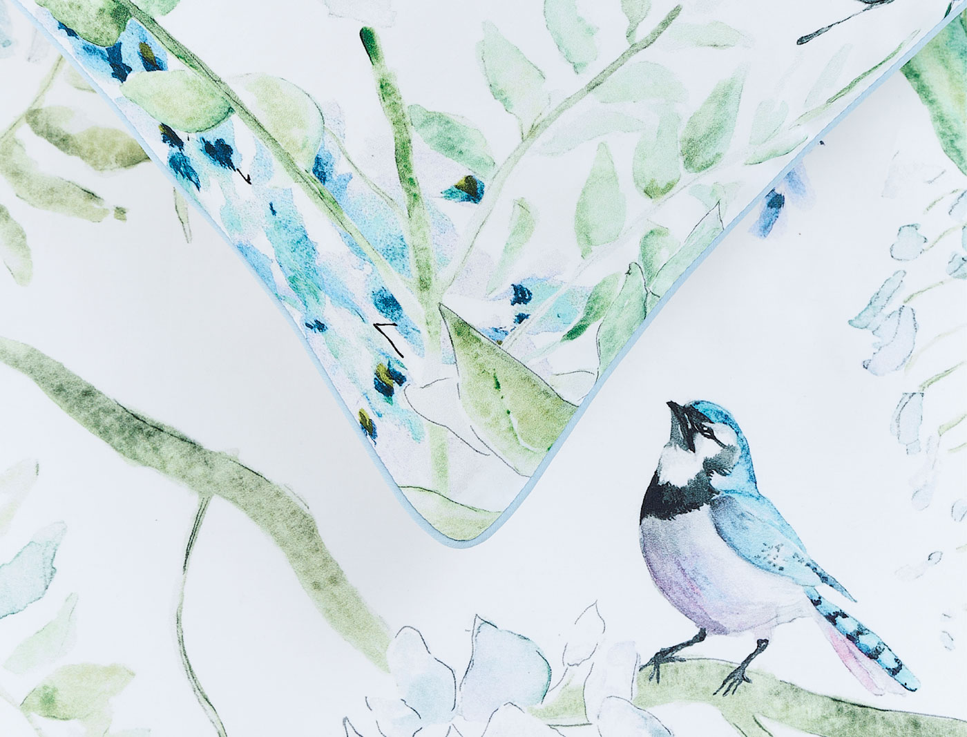 Japanese Wisteria Quilt Cover White/Teal Bed Bath N' Table