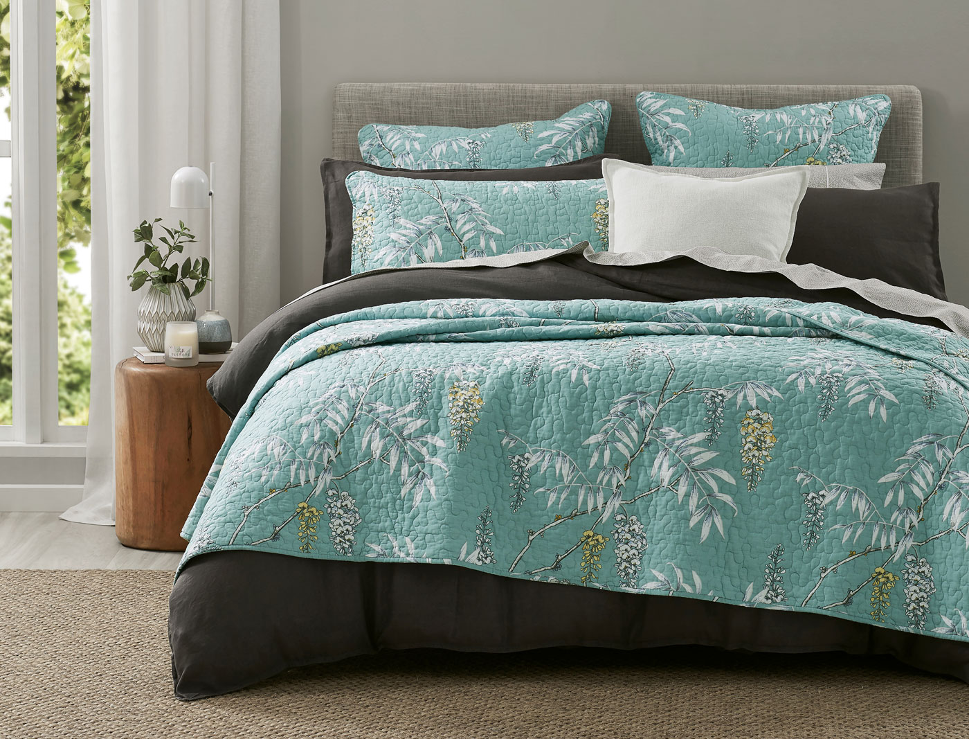Buy Japanese Flower Bed Spread Soft Blue Floral Online Bed Bath N' Table