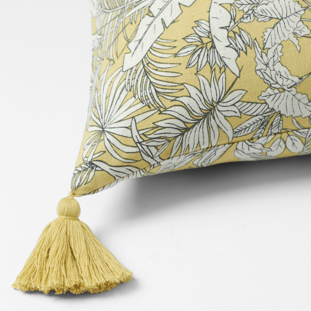 Tropical Palm Cushion with Tassels Bed Bath N' Table