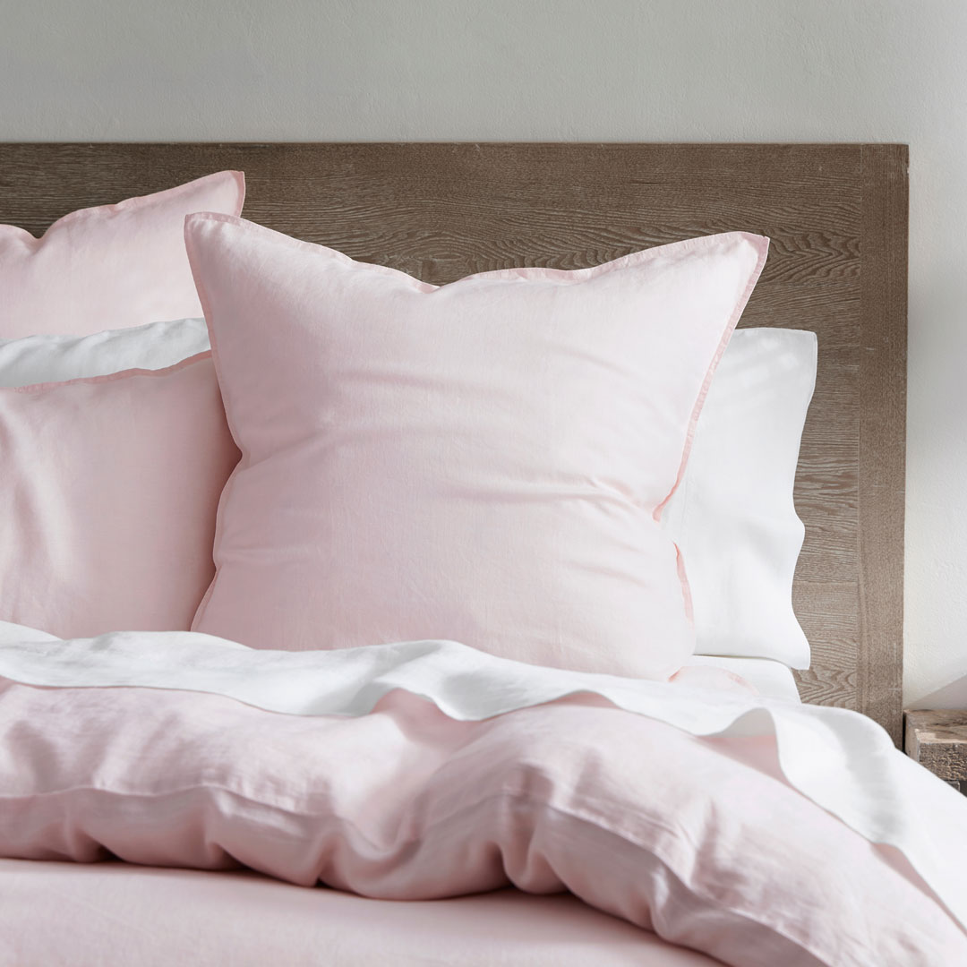 Buy Milano Blush Linen Quilt Cover blush Online Bed Bath N' Table