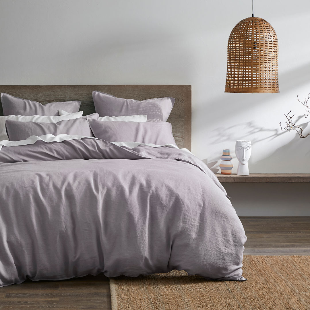 Buy Milano Silver Linen Quilt Cover Silver Online Bed Bath N' Table