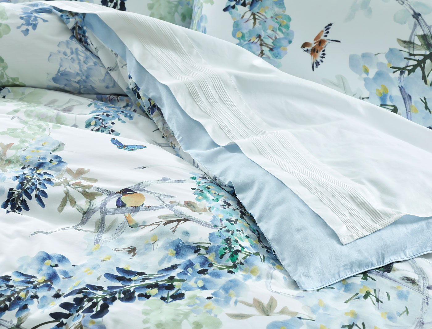 Wisteria Falls Quilt Cover - Bird/Floral| Bed Bath N' Table